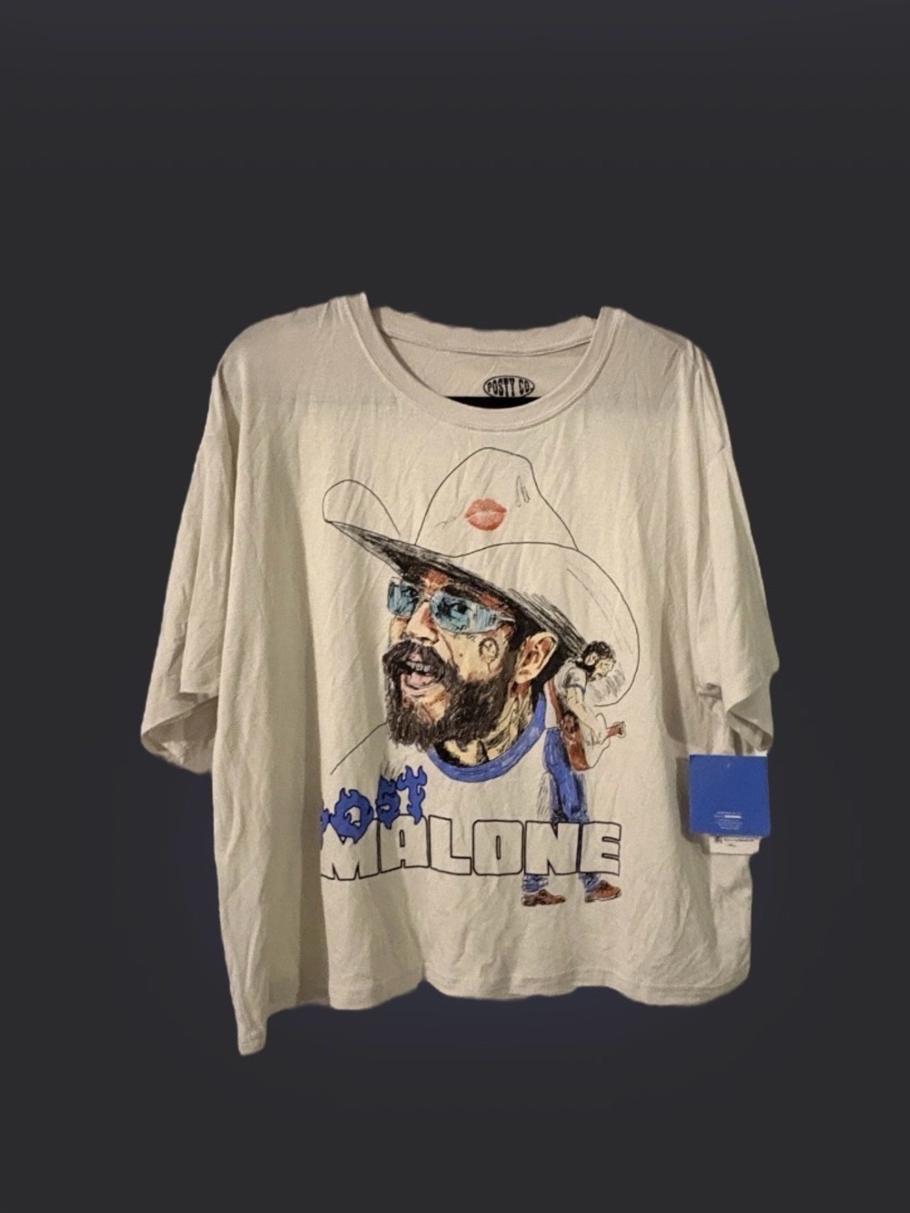 Post Malone Posty Co Shirt Tshirt White Small NEW Oversized